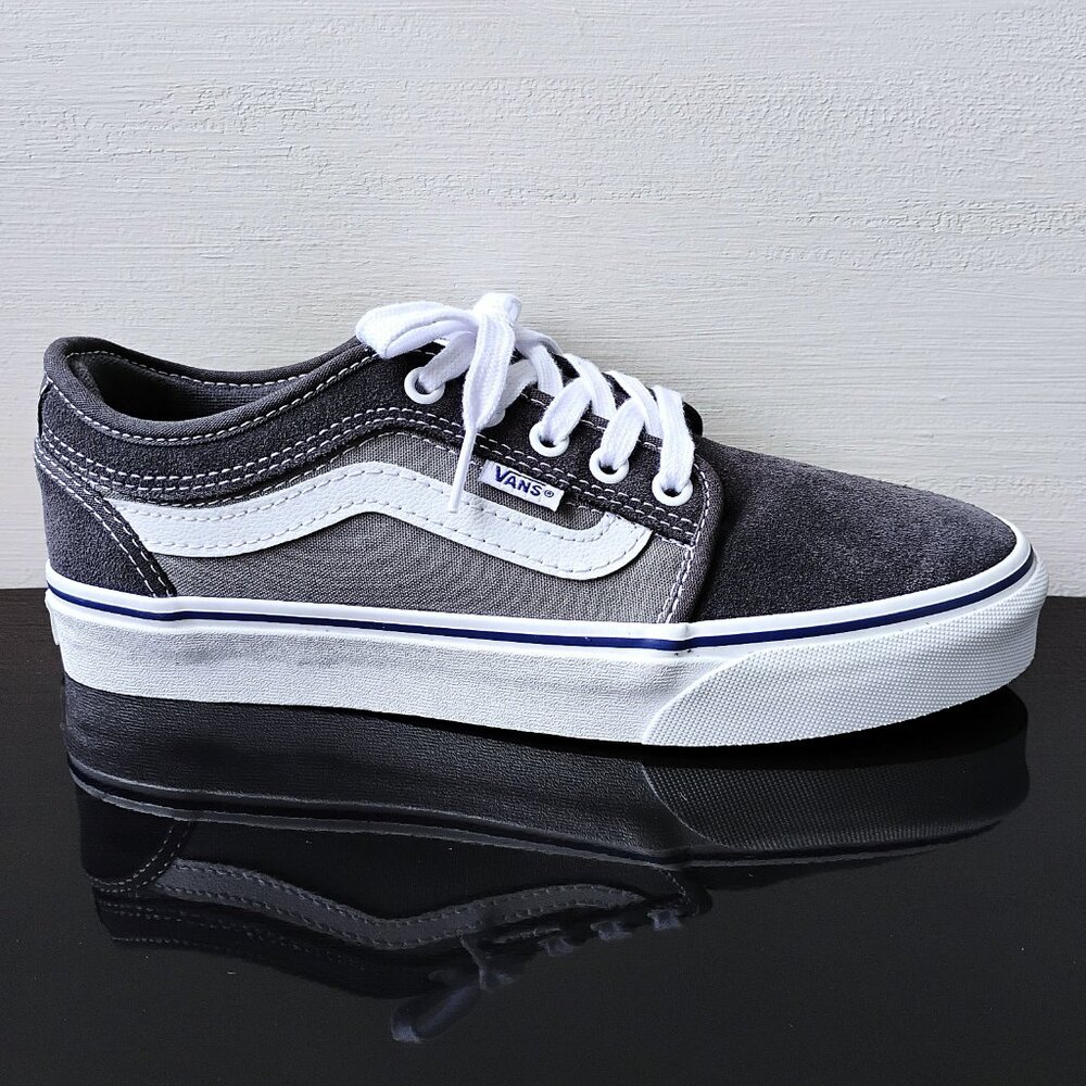 Vans Men's Chukka Low Sidestripe Suede / Canvas Sneaker in Cool  & Unique Asphal